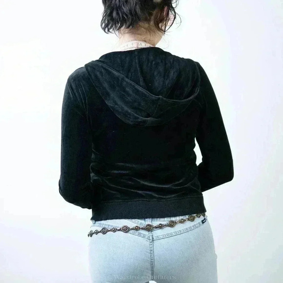 Y2K Michael Michael Kors Black Velour Zip Up Track Jacket - S - Picture 3 of 7